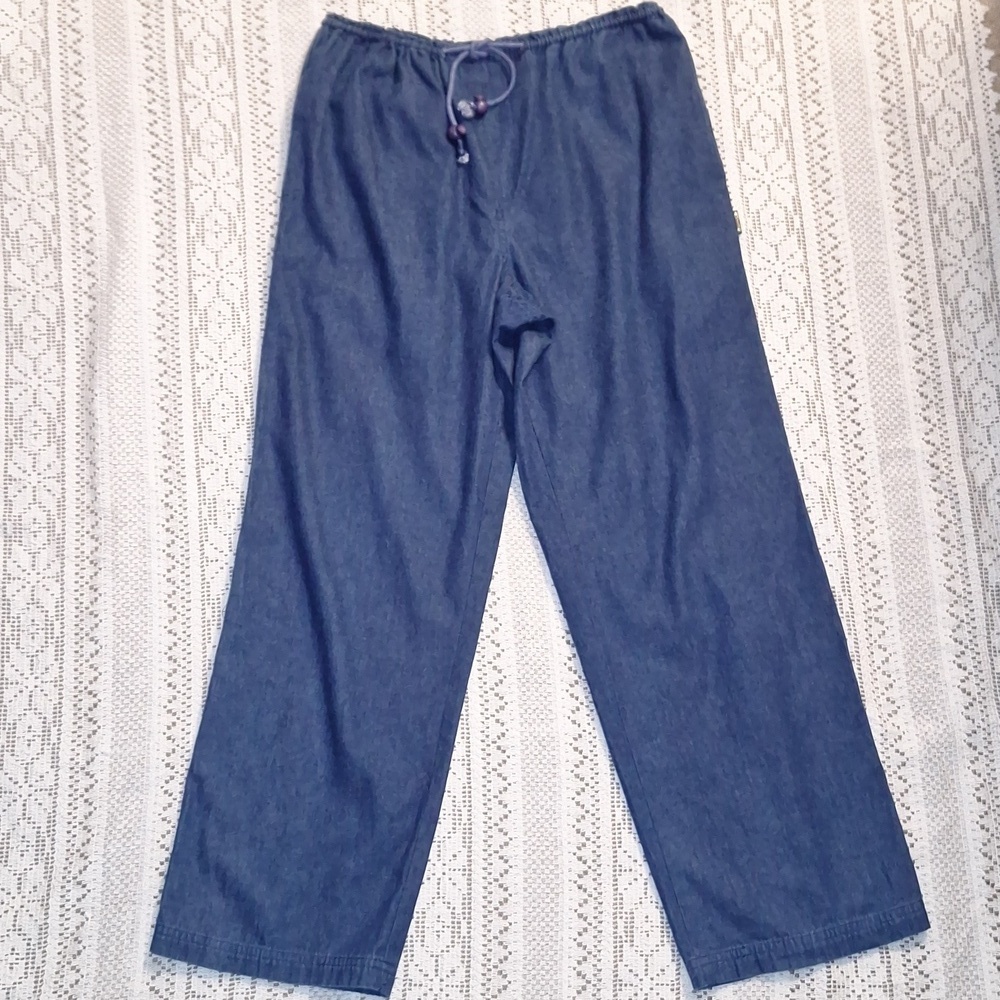 Vintage Bis California Sunwash Drawstring Waist Lightweight Jeans